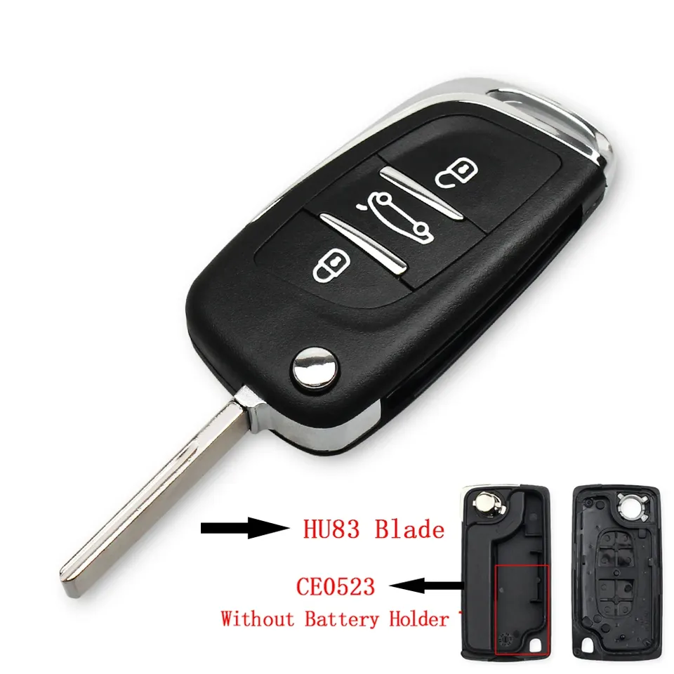 

KEYYOU для Peugeot 207 307 407 408 для Citroen C4 C2 CE0536 CE0523 Φ 2/3BT, Модифицированная Filp корпус автомобильного ключа дистанционного управления HU83/VA2 Blade