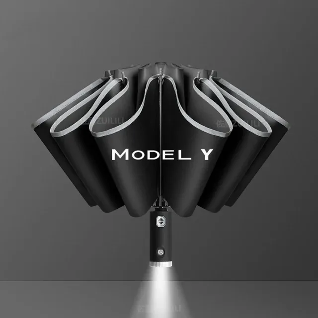 

Для Tesla Model Y Model 3 Model X Model S Roadster Пользовательский логотип Автоматическая Светоотражающая полоса с обратной светодиодной подсветкой зонтик