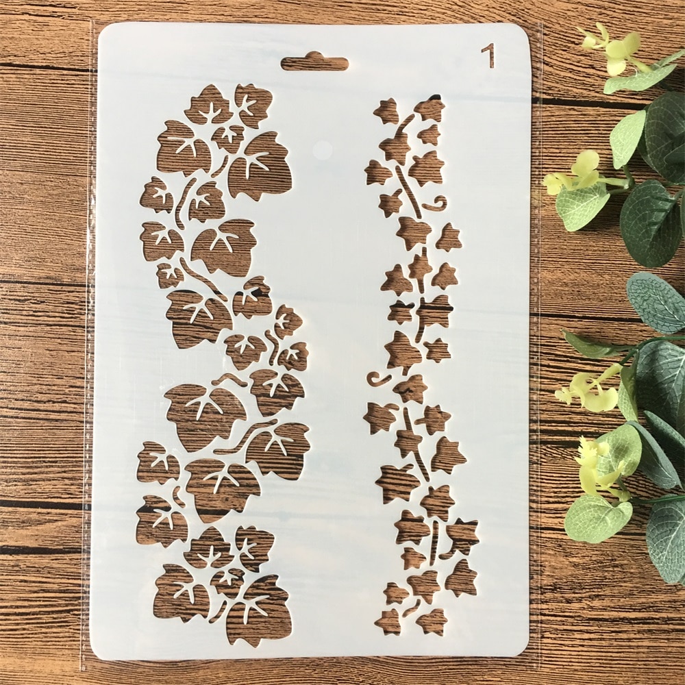 

26 см листья DIY Craft слоистые трафареты Рисование Φ бумажная карта шаблон