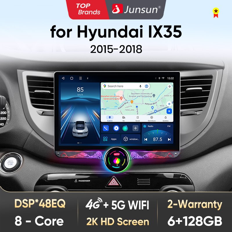 

Junsun AI Wireless CarPlay Android Auto Авто Радио для Hyundai IX35 Tucson 3 2015 2016 2017-2018 4G GPS Smart Intelligent Systems