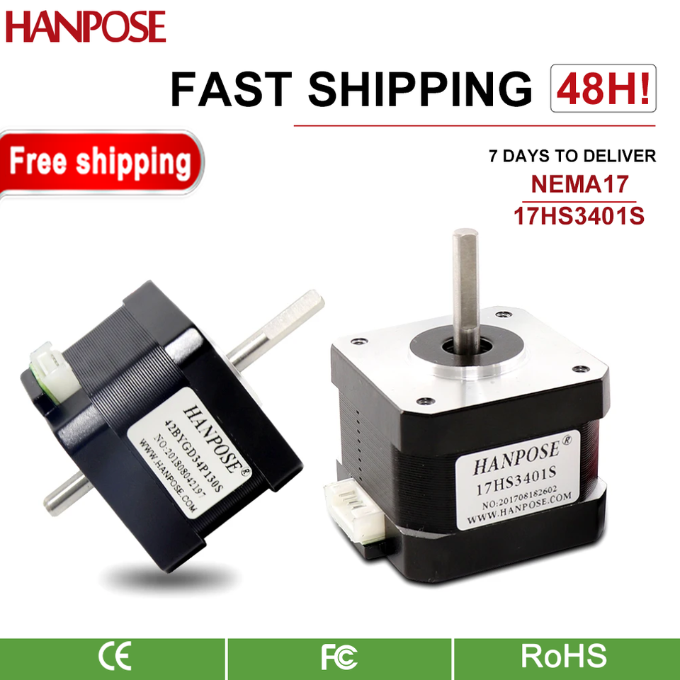 

HANPOSE шаговый двигатель 17HS3401S-D