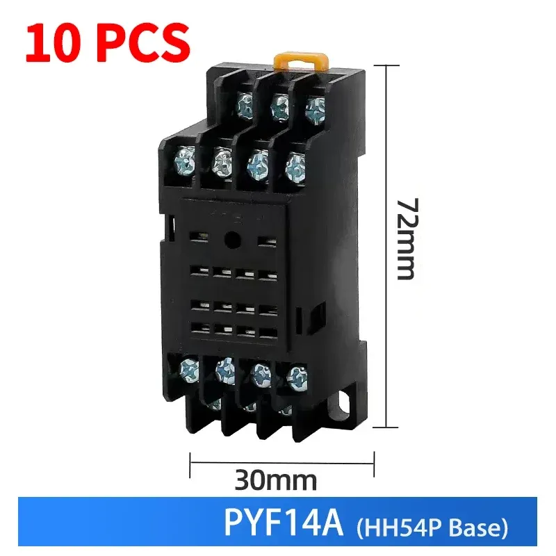

10PCS Малое промежуточное реле HH52P HH53P HH54P HH62P HH63P HH64P AC/DC 12V/24V/220V катушка управления питанием розетка основание