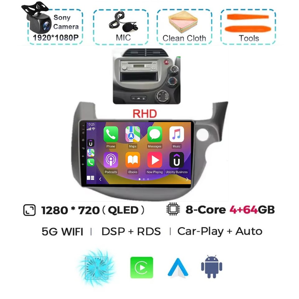

Для HONDA FIT JAZZ 2008 2009 2010 2011 2012 2013 Carplay Auto Android 15 Автомагнитола Мультимедийный видеоплеер Навигация WIFI 4G