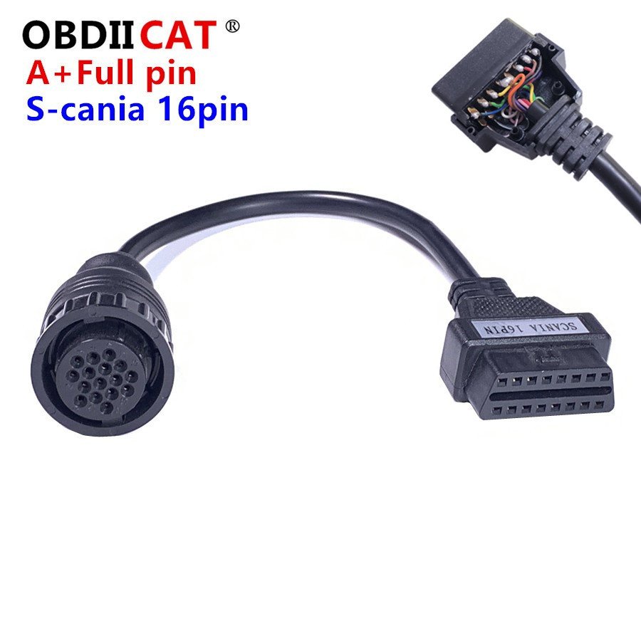 

Качественный 16-контактный разъем A + для SCANIA-OBD2, 16-контактный удлинительный кабель OBD для грузовика SCANIA, 16-контактный разъем OBD2, совместимый