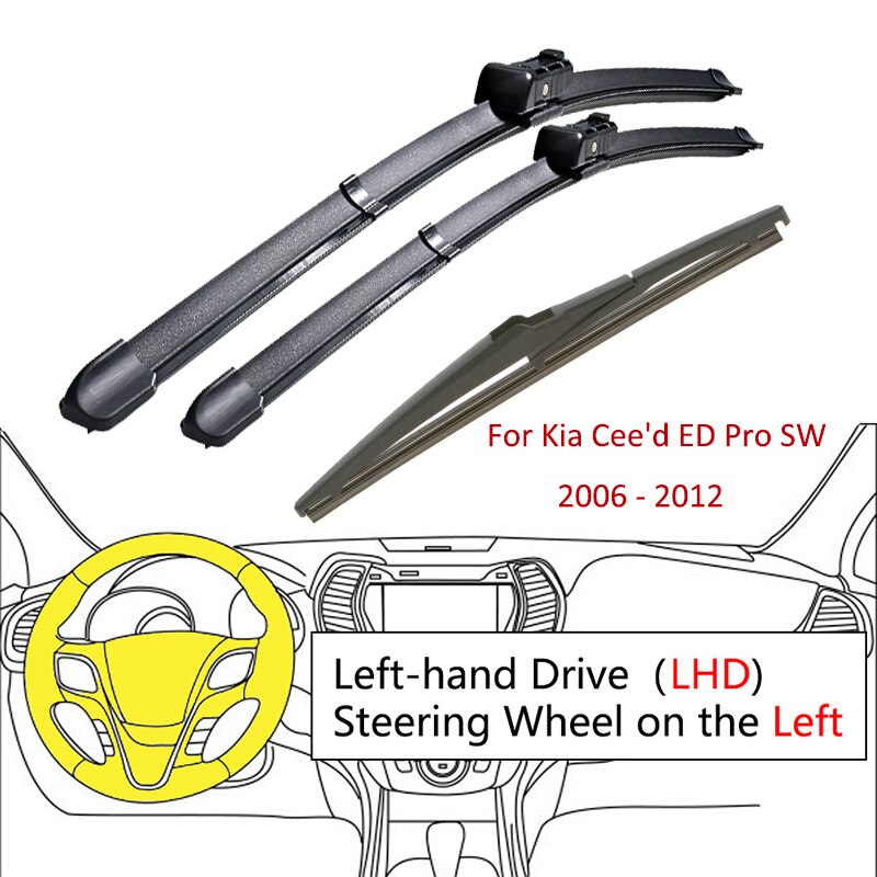 

Щетки стеклоочистителя передние для Kia Ceed 1 2006 2007 2008 2009 2010 2011 2012 ED SW Pro спереди и сзади Щетка стеклоочистителя дворники Щетка дворники мойщик окон водительская и пассажирская стеклоочистителя