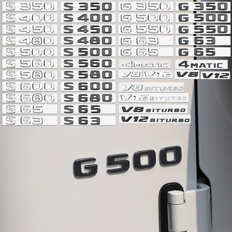 

3D буквы с плоским шрифтом S480 S680 S63 G550 G65 4MATIC V8 Эмблема для Mercedes Benz AMG G S Class Автомобильный багажник Табличка с логотипом Наклейка