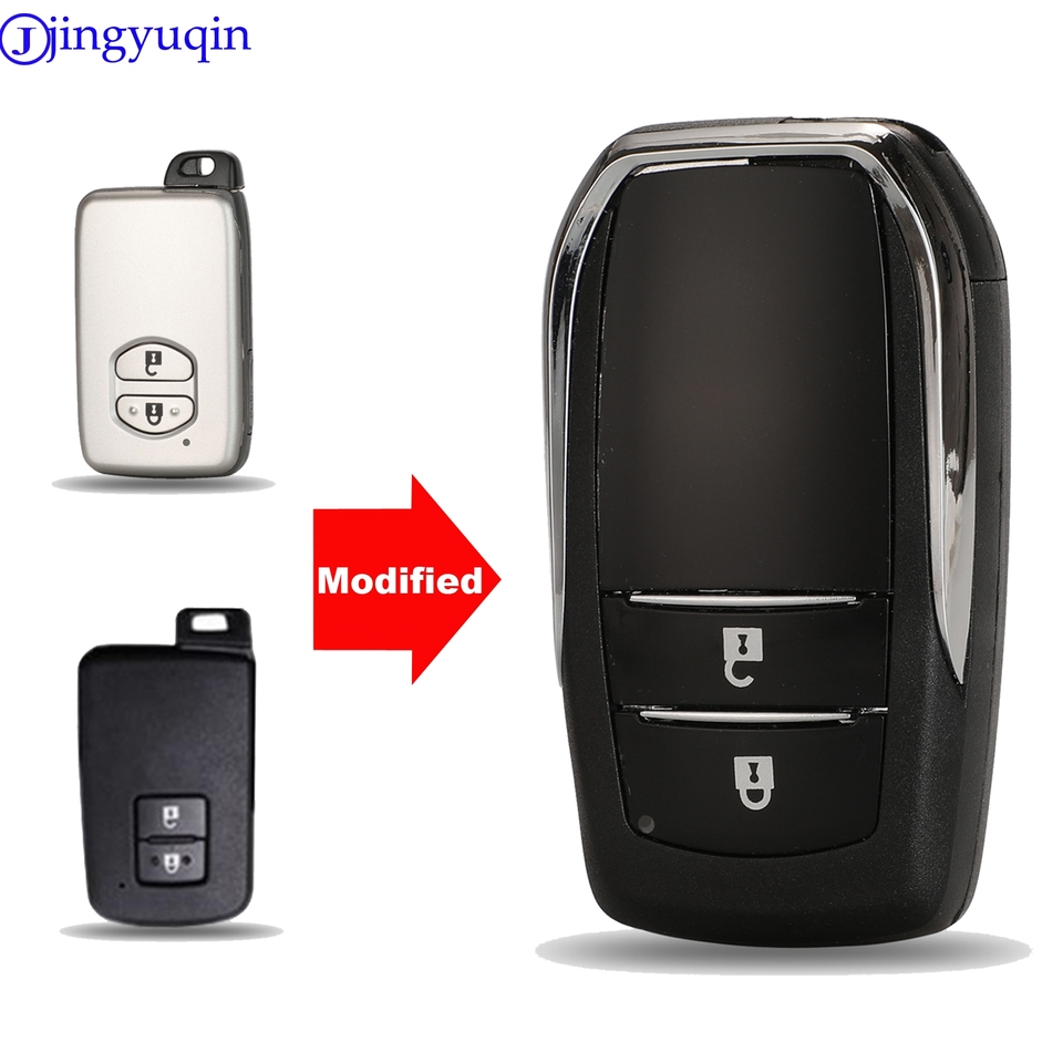 

jingyuqin Модифицированный 2Buttons ключа автомобиля Обложка Дело Shell для Toyota Chr Chr Land Cruiser 200 Avensis Auris Corolla Смарт ключ