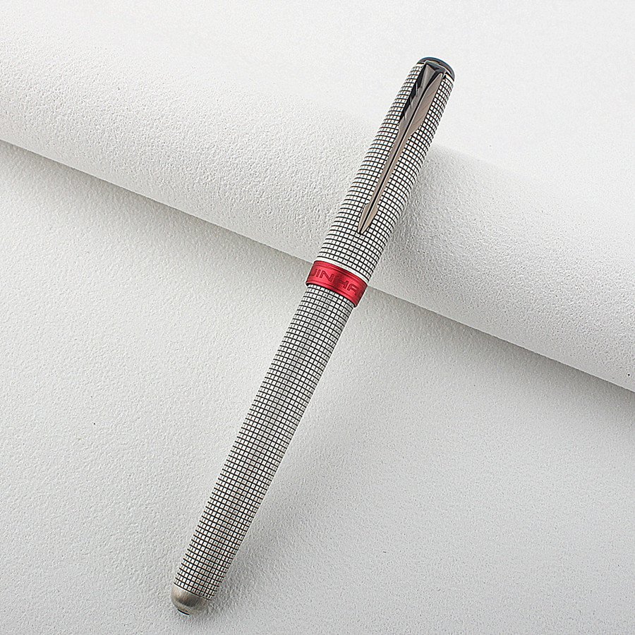 

Ручка перьевая jinhao 75 с повторной гравировкой, Классическая винтажная полностью металлическая, с клетчатым принтом, подарочный набор для письма, чернильная
