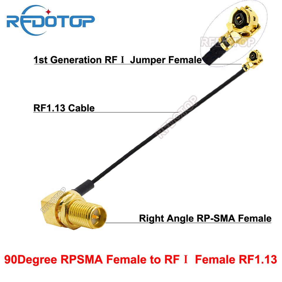 

RFDOTOP Wi-Fi антенна RP-SMA female 90° к uFL/IPX1/MHF-1 female