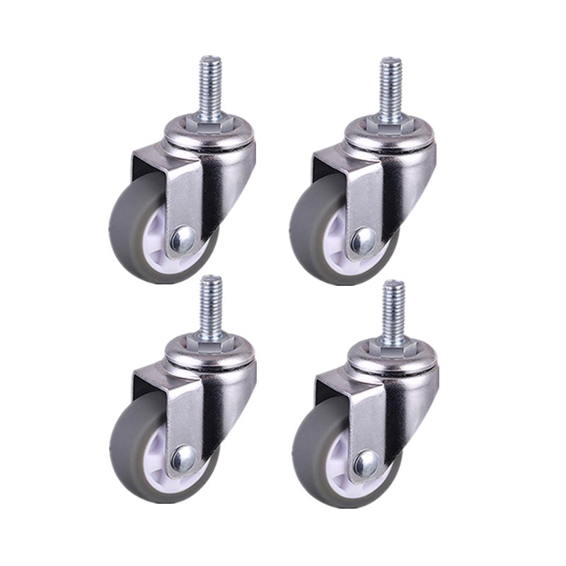 

4 шт./лот, 1/1,25/1,5/2 дюйма, винт M6/M8/M10, ролики из ТПЭ, серые резиновые мини-универсальные раздвижные колеса, тормоз, бесшумная мебель
