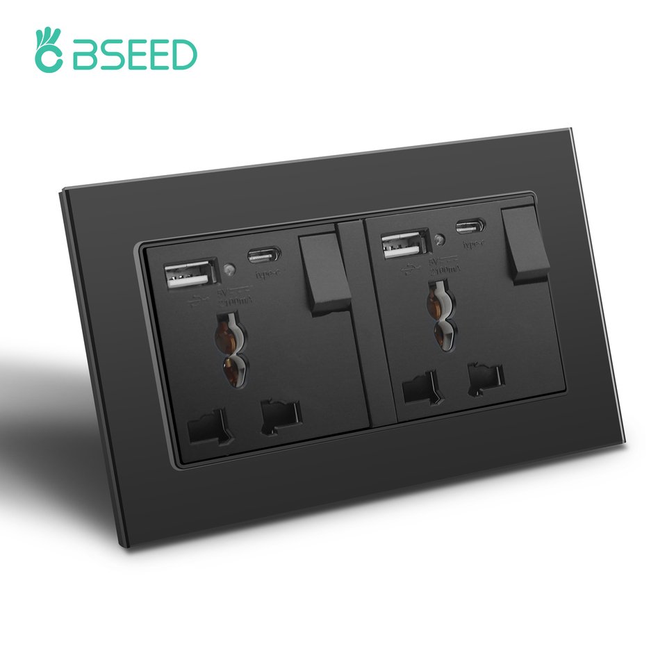 

Розетка настенная BSEED с двумя USB Type-C