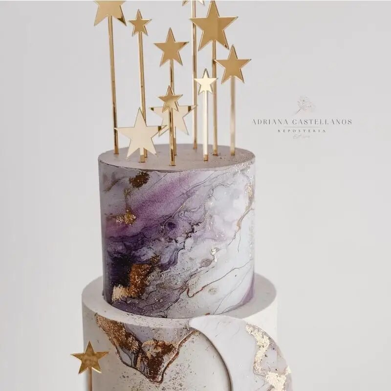 

Акриловые топперы для торта MJCakedecor с золотыми звездами и луной