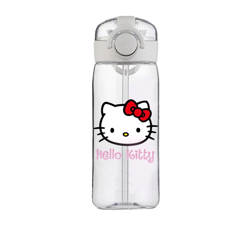 

Чашка Hello Kitty, прозрачная брендовая высококачественная бутылка для воды, спортивная герметичная милая пластиковая школьная бутылка для воды для детей, 400 мл
