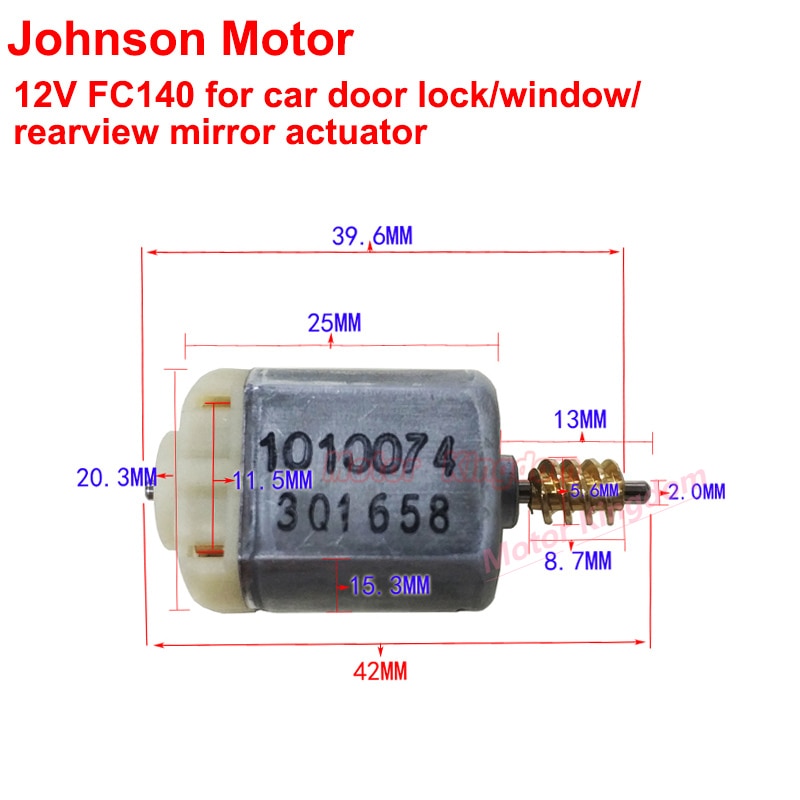

Мини двигатель JOHNSON 1010074 FC140, двигатель постоянного тока 12 В, микро фотоэлемент двигателя вала для автомобильного дверного замка, привод зеркала заднего вида