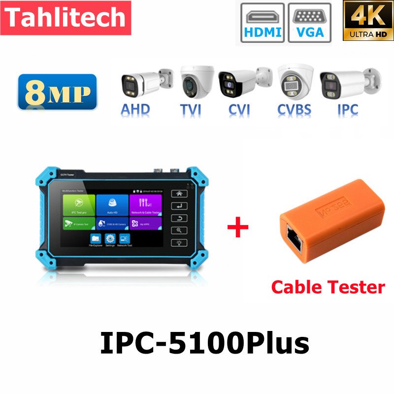 

Тестер для камеры 4K, цифровой тестер для IP-камер, AHD, CVI, TV, SDI, 4K, для входного кабеля VGA, PTZ, HDMI