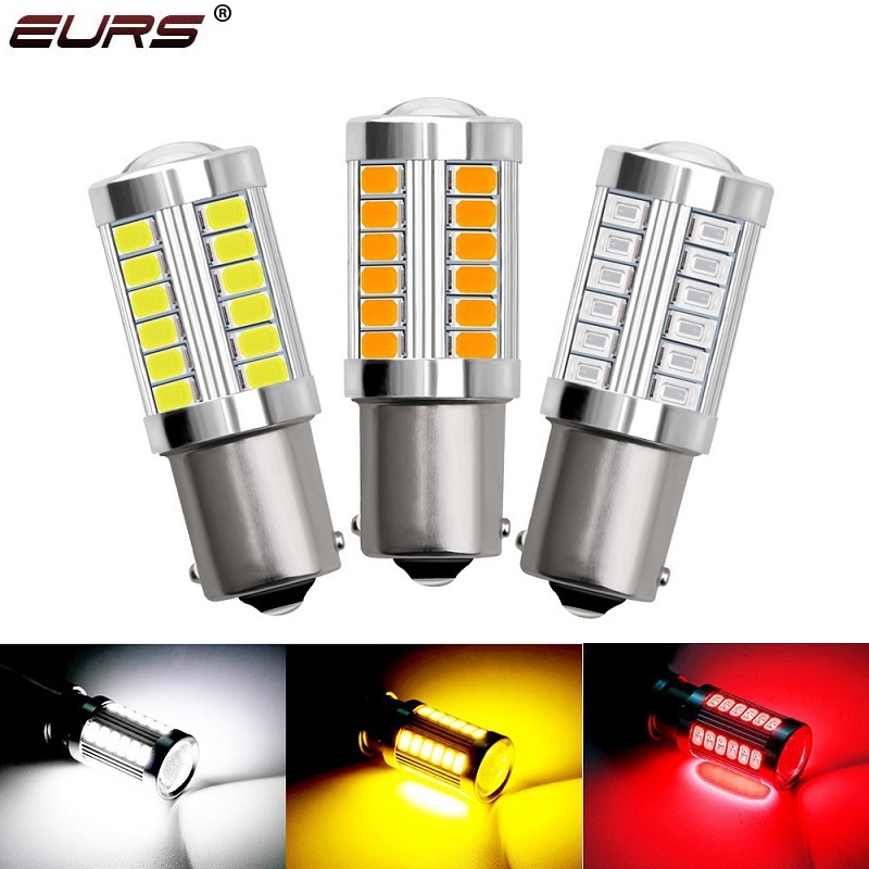 

1 шт. PY21W P21/5W 1156 BA15S 1157 BAY15D 7440 T20 для автомобильных светодиодных ламп указателя поворота 12 В 33SMD Белый тормозной фонарь заднего хода