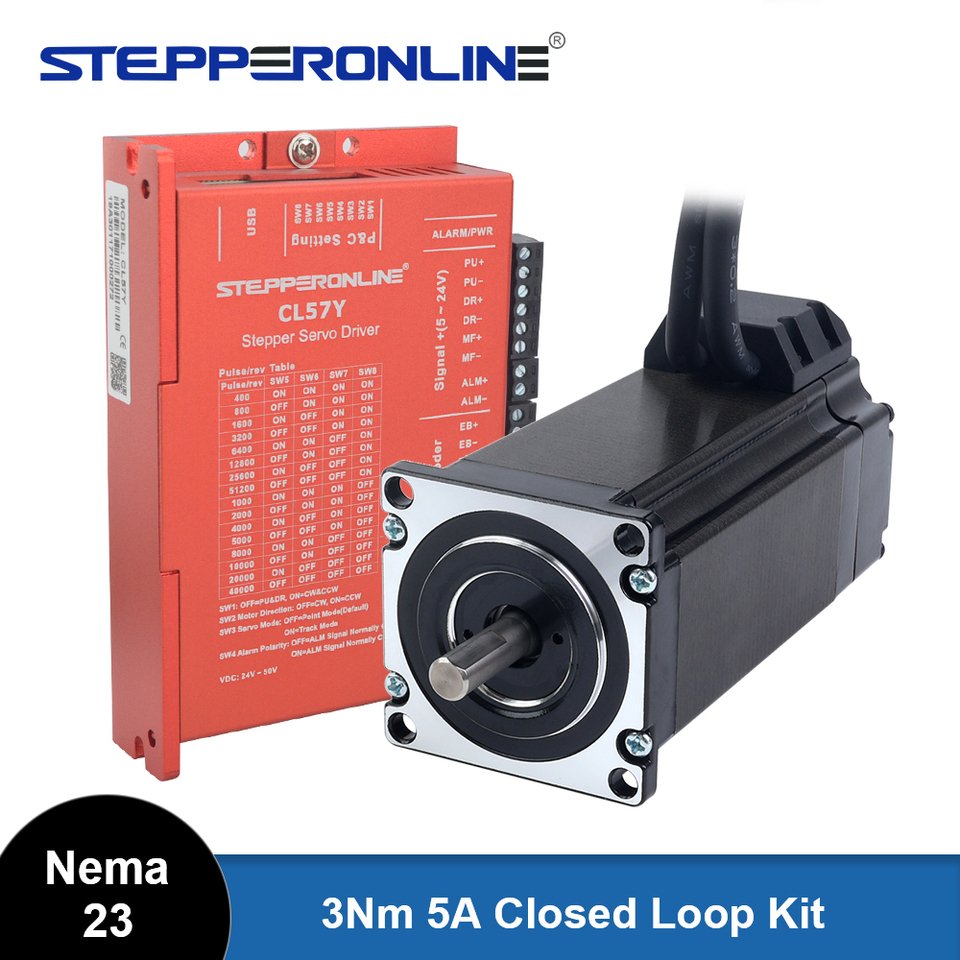 

STEPPERONLINE Шаговый двигатель Nema 23 с энкодером 3 Нм CL57Y
