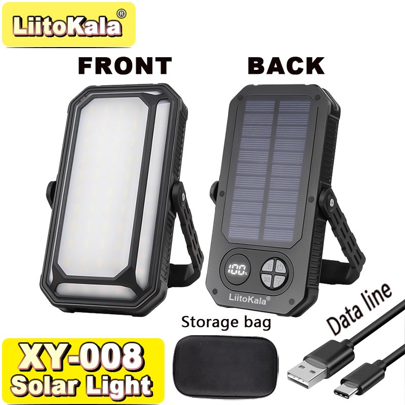 

LiitoKala High Power COB Солнечная лампа для кемпинга 1200LM 4 режима IPX4 Водонепроницаемая 10000 мАч Перезаряжаемая уличная лампа