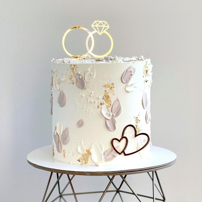 

Золотой топпер для свадебного торта MJCakedecor