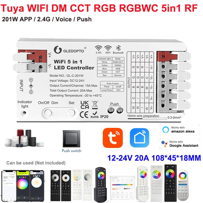 

SUNSPURT 5Matter WLED WIFI RGBCCt контроллер для светодиодной ленты