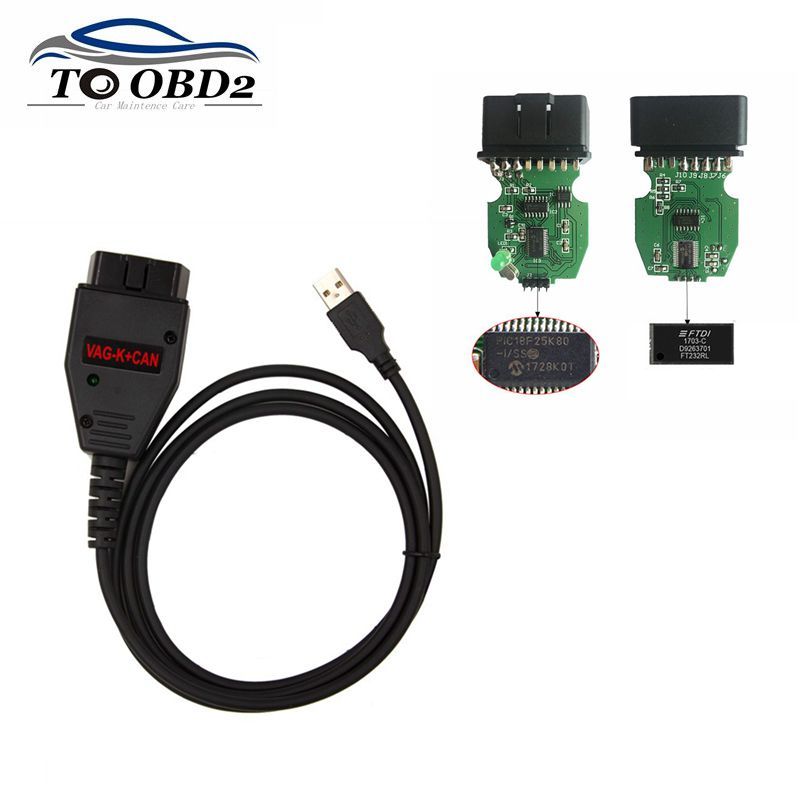 

Для VAG K + CAN Commander 1.4.0 диагностический сканер OBDII для кабеля VAG 1.4 COM Для vag PIC18F25K80 FTDI FT232RL Чип