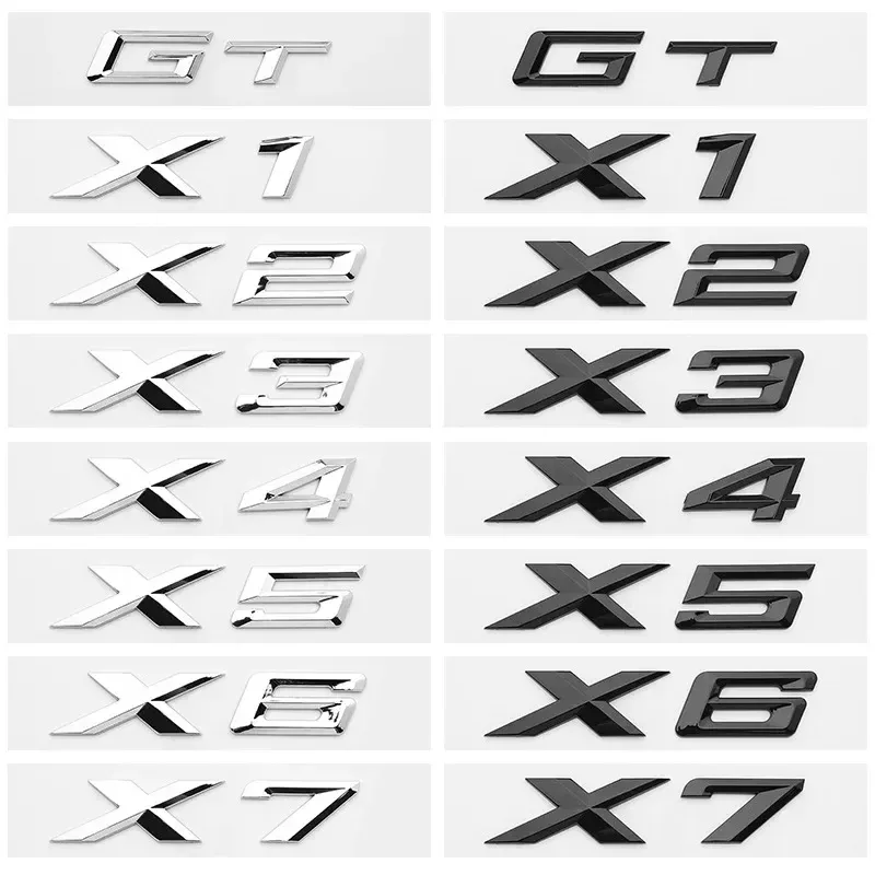 

Для BMW X1 X2 X3 X4 X5 X6 X7 GT логотип эмблема заднего багажника значок 3D ABS хром черный автомобильная наклейка наклейки аксессуары для стайлинга автомобилей