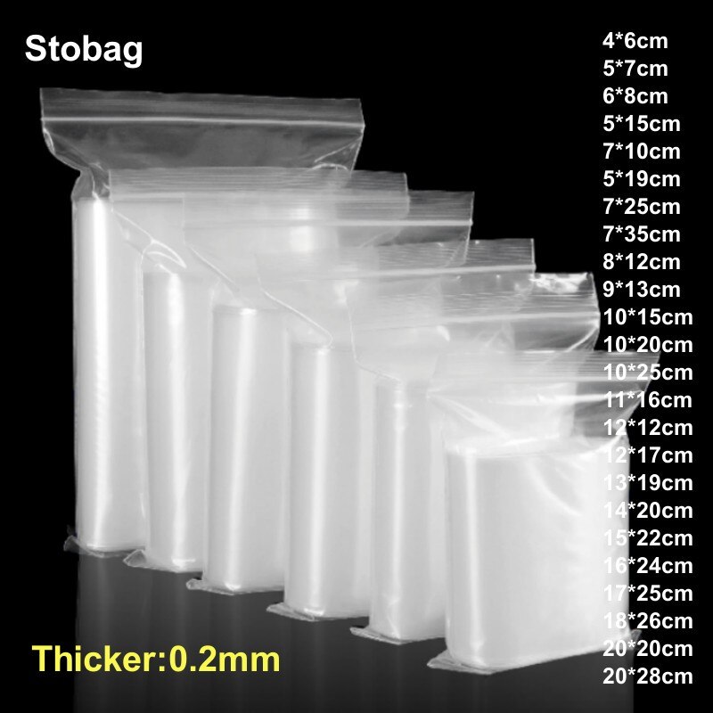 

StoBag 100 шт. прозрачные пластиковые пакеты на молнии