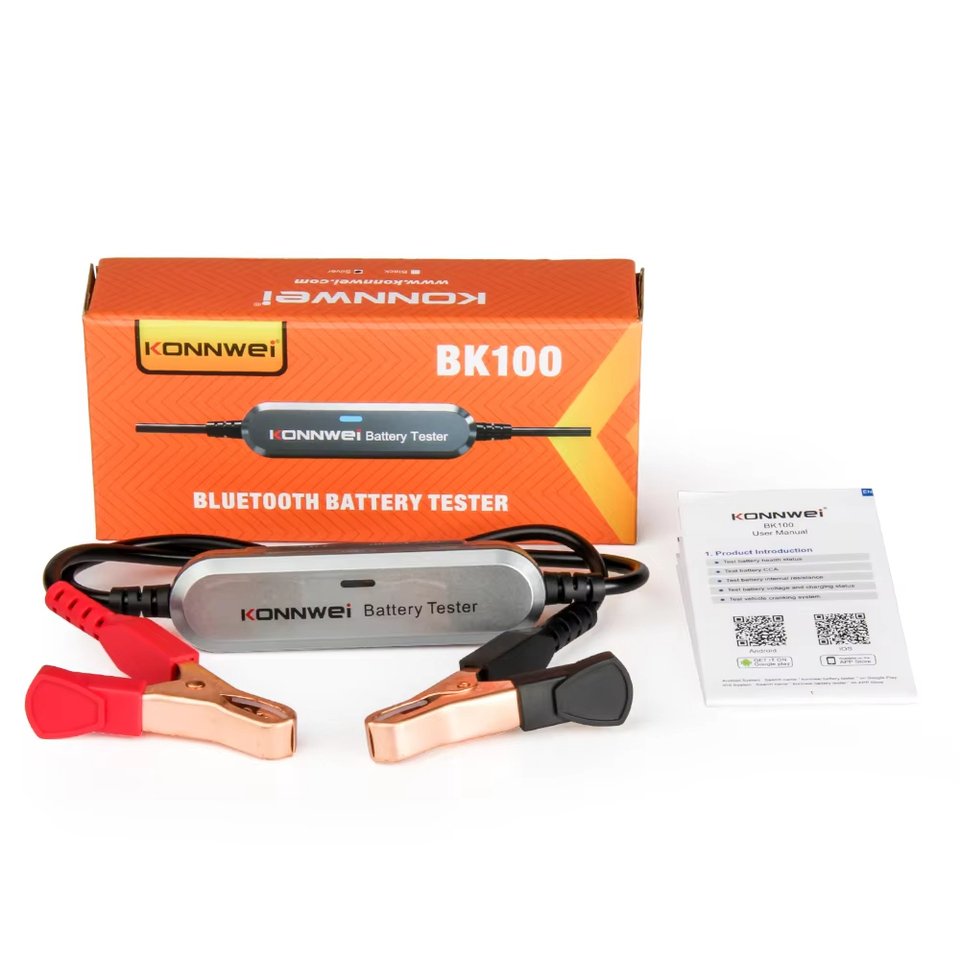 

KONNWEI BK100 Bluetooth 5,0 автомобильный мотоциклетный тестер аккумулятора 6 В 12 В анализатор аккумулятора 100–2000 CCA зарядка CrankingTest TooLS