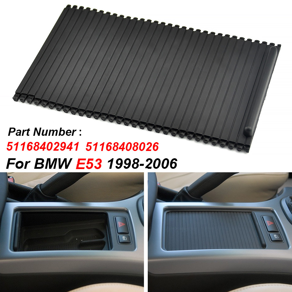 

Для BMW X5 E53 1998-2006 Автомобильная центральная консоль скользящие жалюзи подстаканник Крышка для шторки сменная 51168402941 51168408026