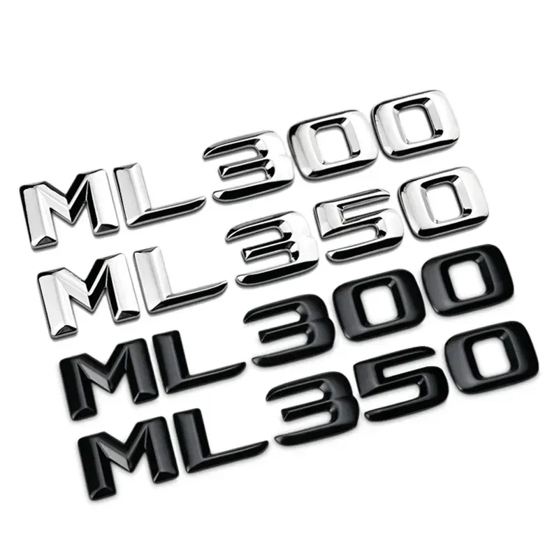 

ABS черный хром автомобильные буквы багажника эмблема значок для Mercedes Benz ML250 ML270 ML300 ML320 ML 350 500 наклейка с логотипом аксессуары