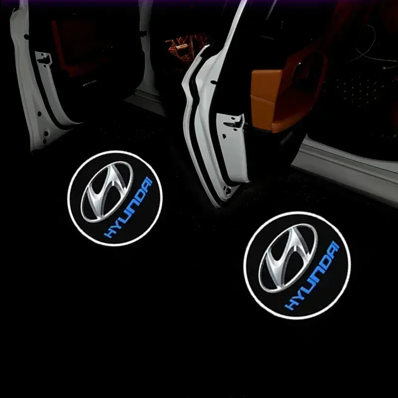 

Для Hyundai логотип двери автомобиля Добро пожаловать светодиодный проектор наклейки IX35 Kona Accent I30 Elantra Solaris I20 Getz Tucson Veloster I40