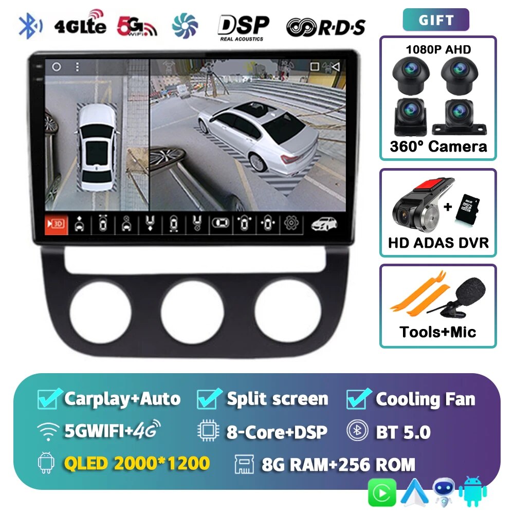 

Автомобильная магнитола на Android 13 для Volkswagen Jetta 5 2005 2006 2007 2008 2009 2010, автомобильный радиоприемник с GPS, мультимедийный плеер, стерео головное устройство 4G