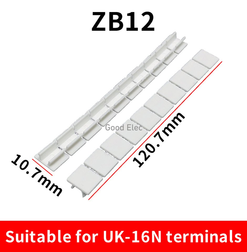 

Клеммные блоки ZB4/ZB5/ZB6/ZB8/ZB10/ZB12 белые 100 шт