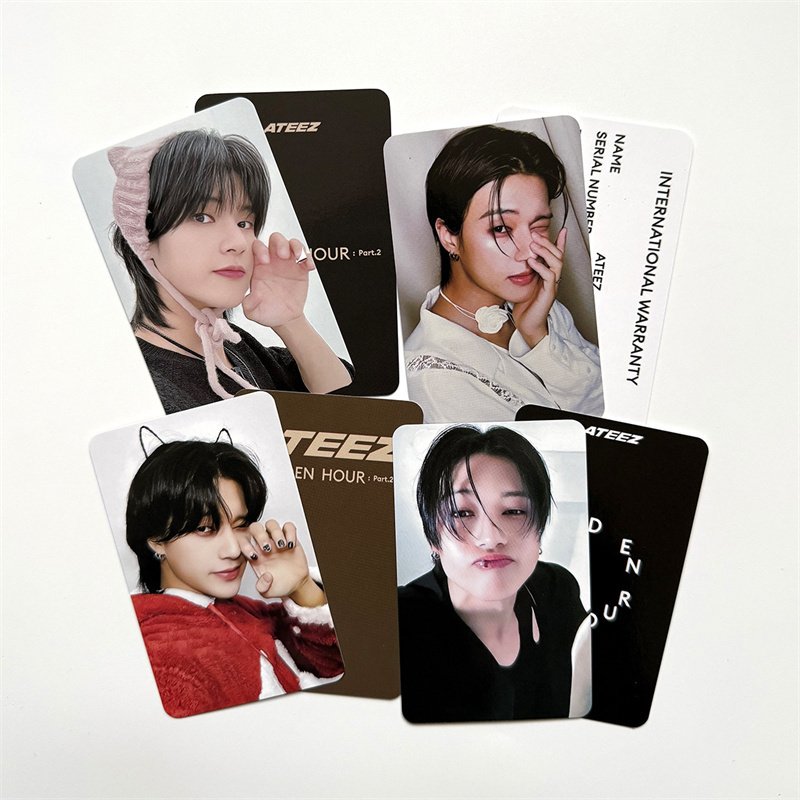 

4 шт./компл. альбом ATEEZ LOMO Card GOLDEN HOUR часть 2 открытка фотокарта WOO YOUNG Высококачественная HD фотокарта подарок для девочки