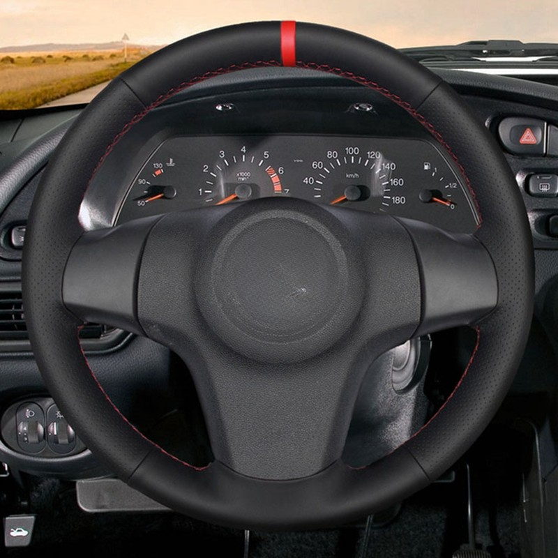 

Мягкая искусственная кожа черного цвета для Chevrolet Niva 2009-2017 (3 спицы) Vauxhall Corsa (D) Opel Corsa (D)