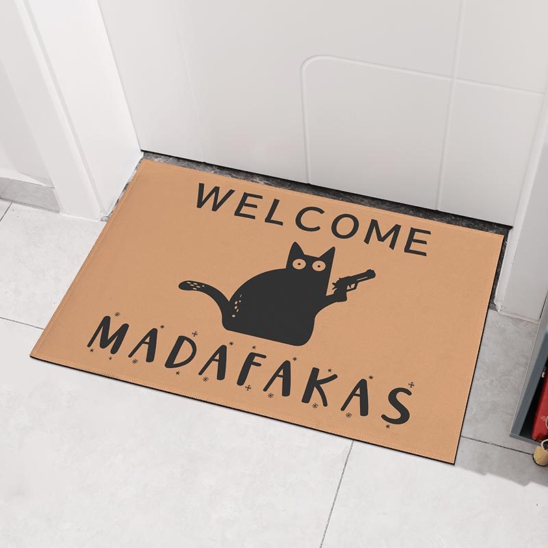 

Дверной Коврик С Полным Принтом Dark Cat «Madafakas», Забавный Домашний Декор, Коврик Для Кухни И Ванной Комнаты