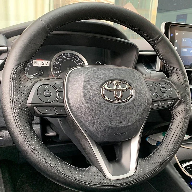 

Натуральная кожа для Toyota Camry Avalon Corolla Rav4, ручное шитье, чехол на руль автомобиля, защитные аксессуары для интерьера автомобиля