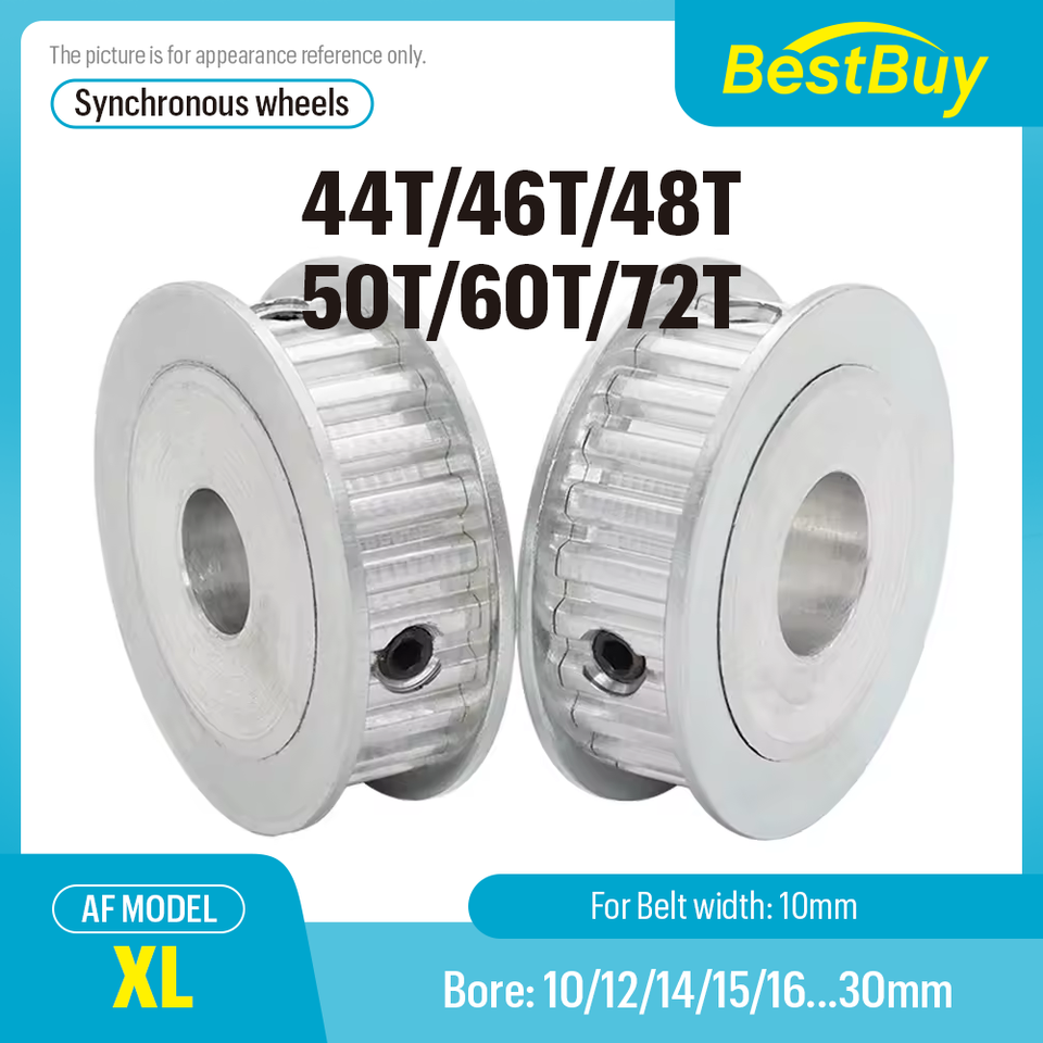 

XL 44T/46T/48T/50T/60T/72 зубца, синхронный шкив ГРМ, диаметр 10/12/14-30 для ширины 10 мм, ремень XL, шкив ГРМ типа AF