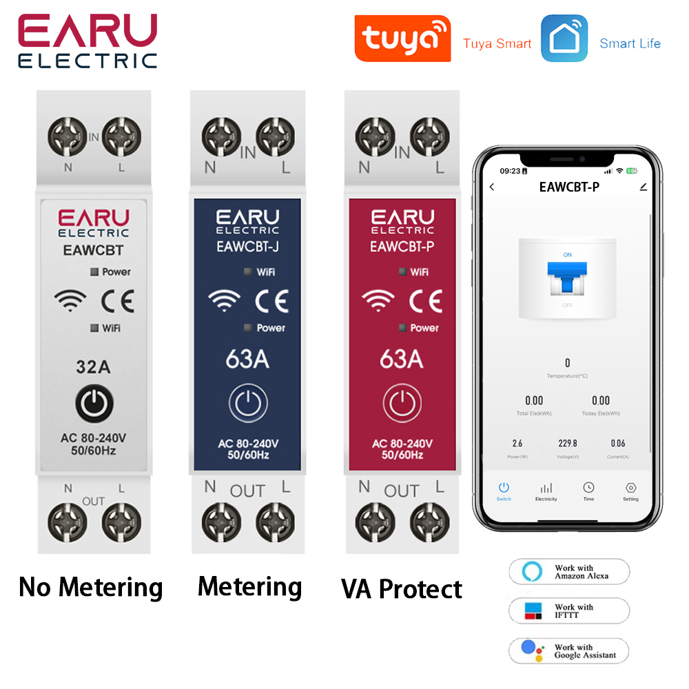 

Автоматический выключатель EARUELECTRIC Tuya 63А