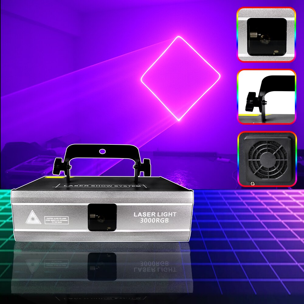 

YUER 3w RGB анимационный лазерный сканер луча света для Dj Disco Party сценическое освещение проектор сценическое освещение