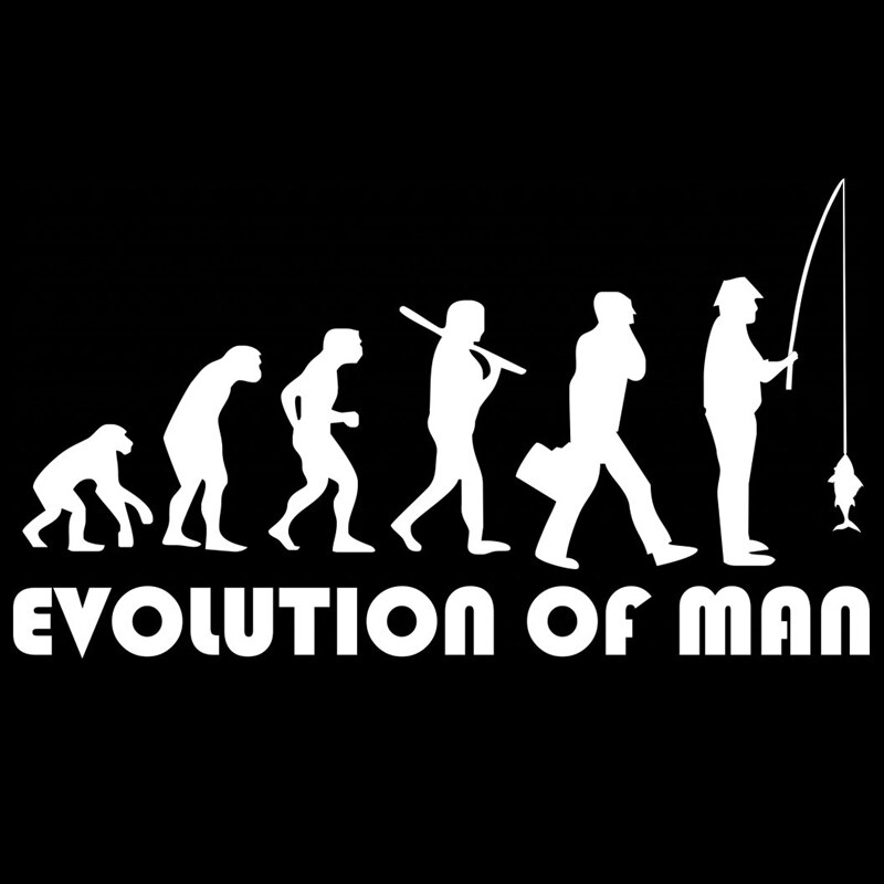 

20x11 см Эволюция Рыбака. Рыбалка забавная Автомобильная наклейка и Наклейка Виниловые автомобильные наклейки