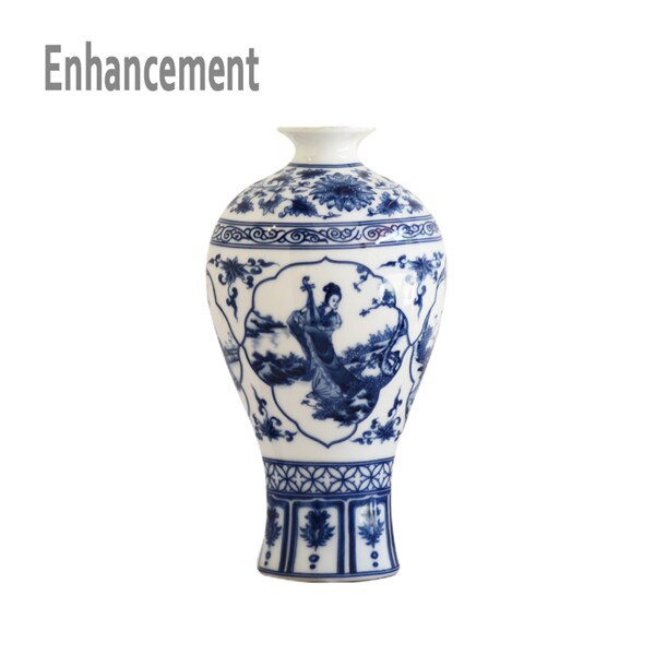 

Керамическая ваза Jingdezhen синяя и белая