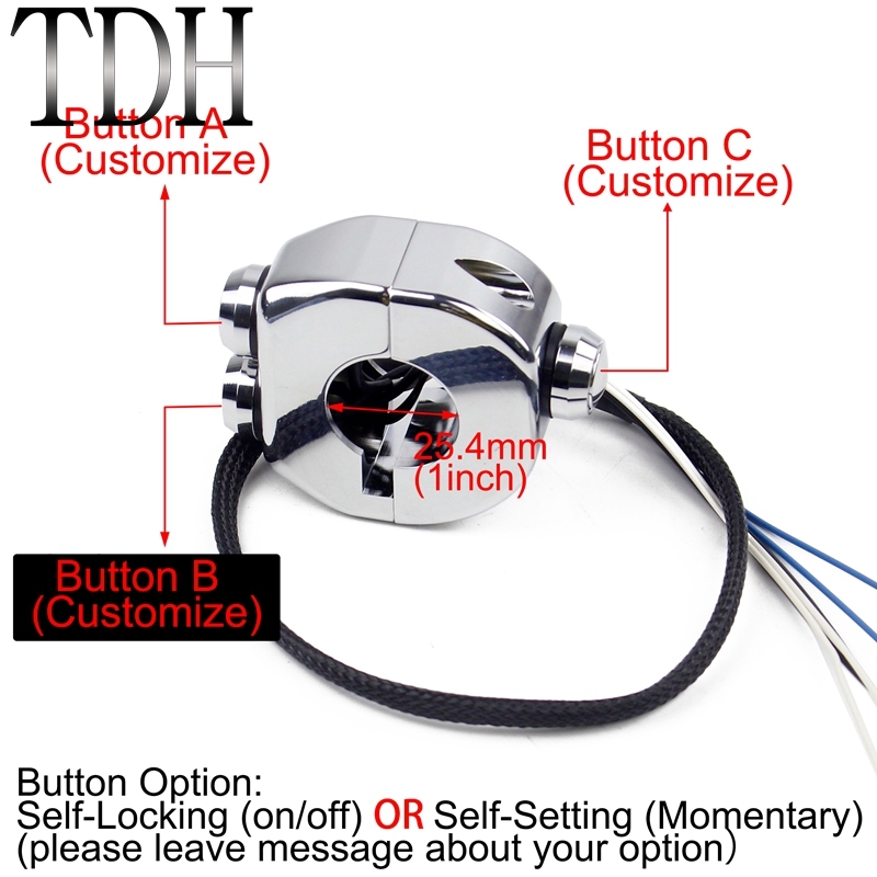 

Винтажный руль для Кафе Racer, переключатель с 3 кнопками, 22 мм, 1 дюйм, для Harley Chopper, скремблер, сигнал поворота, звуковой сигнал, ВКЛ./ВЫКЛ., кнопочные переключатели