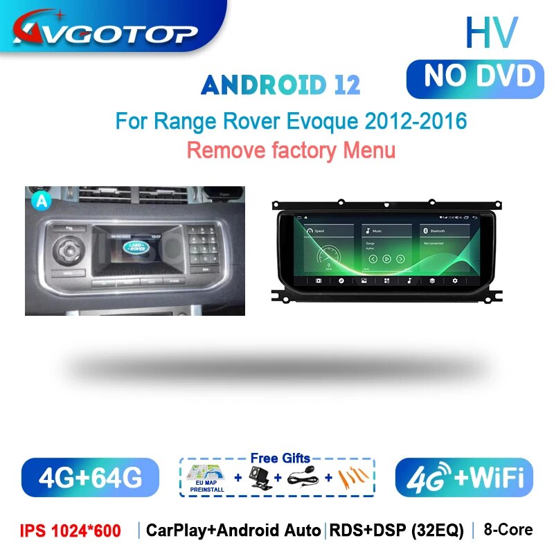 

Android 10,25 "QLED экран OEM стиль двойной системы дизайн для Range Rover Evoque 2012-2020 автомобильный мультимедийный стереоплеер CarPlay