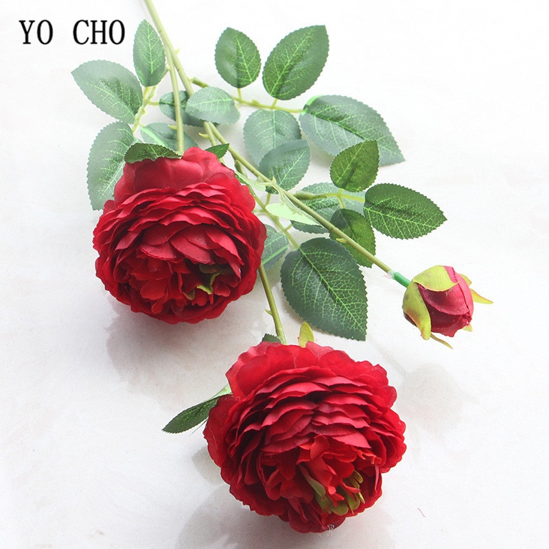 

Искусственные пионы YO CHO, белые и желтые, шелковые