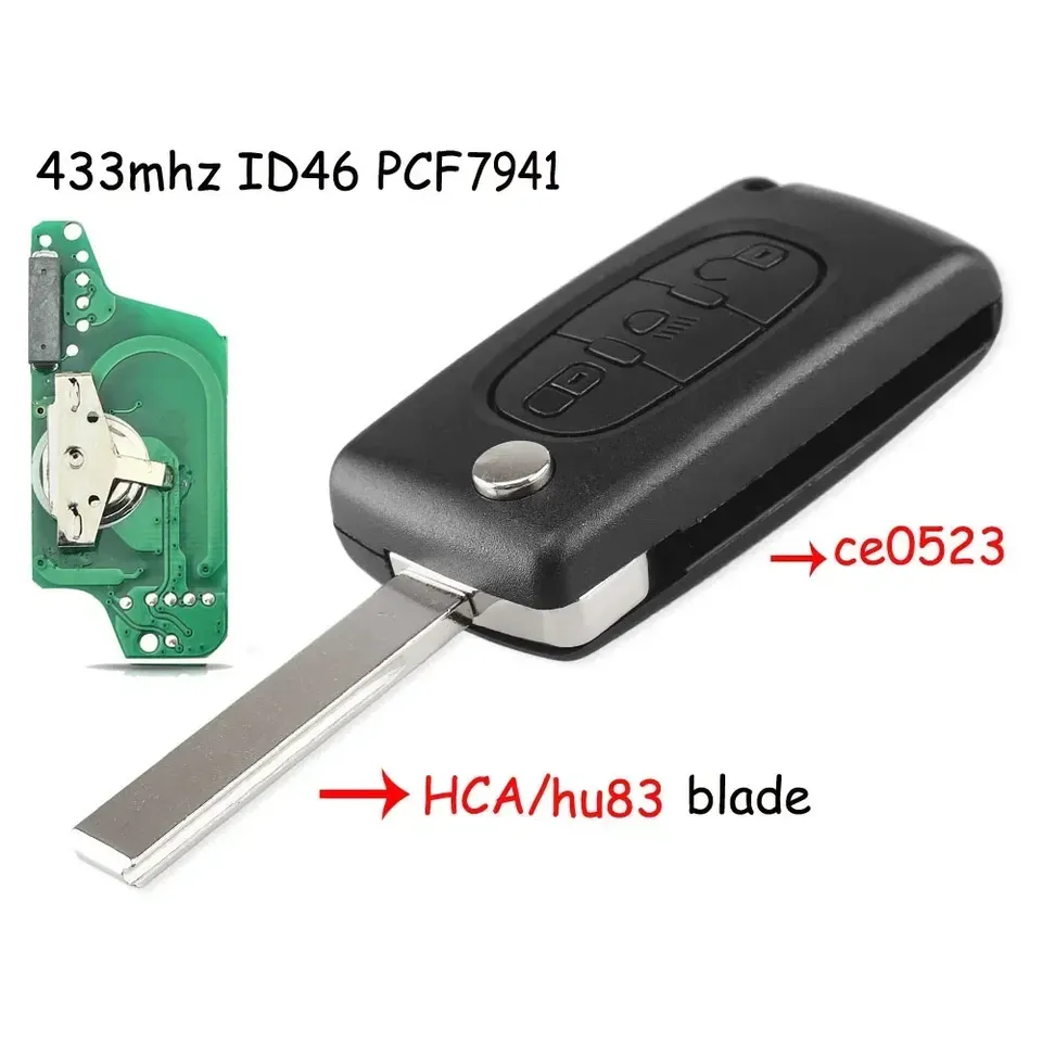 

KEYYOU для Citroen C4 C5 C6 C8 Xsara Picasso для Peugeot 107 207 307 308 CE0536/0523 дистанционный Автомобильный ключ ASK/FSK 434 МГц
