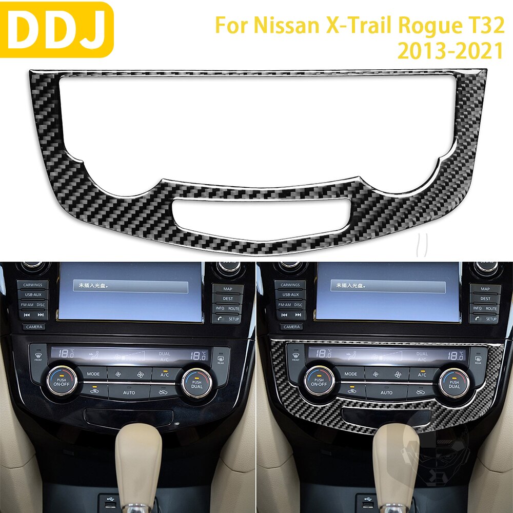

Аксессуары для Nissan X-Trail Rogue T32 2013-2021, наклейка из углеродного волокна для салона автомобиля, кондиционера, кнопки, панели, отделки, украшение