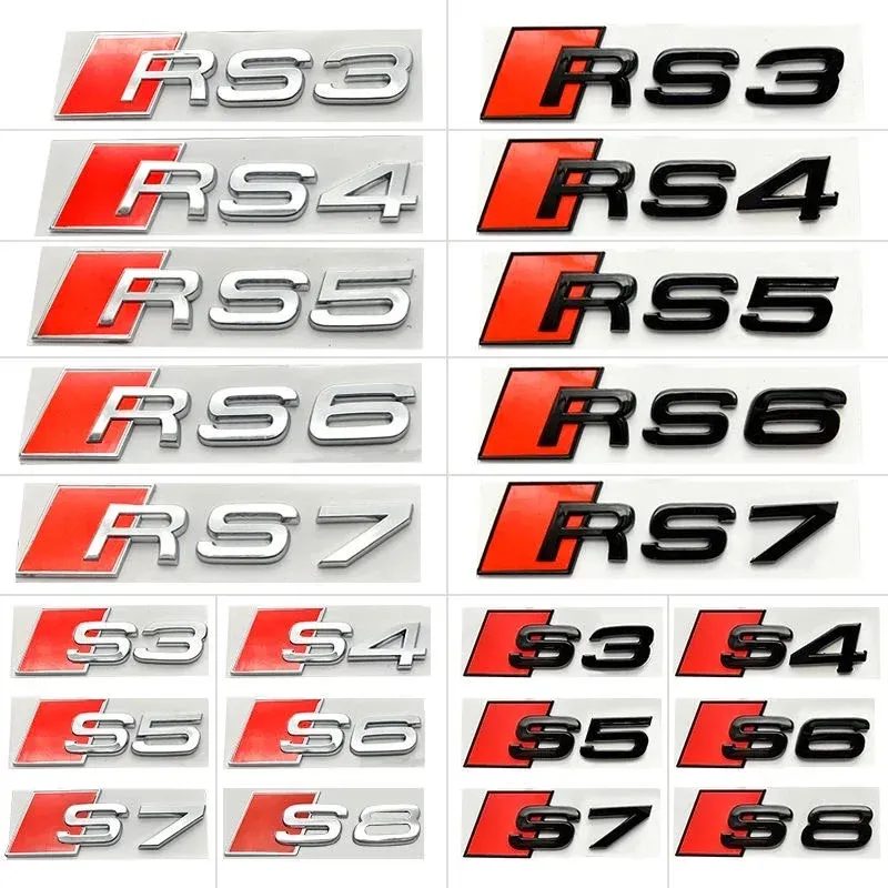 

1 шт. Audi RS S3 S4 S5 S6 S7 S8 A3 A4 A5 A6 A7 A8 Q3 Q5 Q7 TT 3D ABS автомобильная эмблема наклейка задний багажник эмблема на корпусе значок наклейки