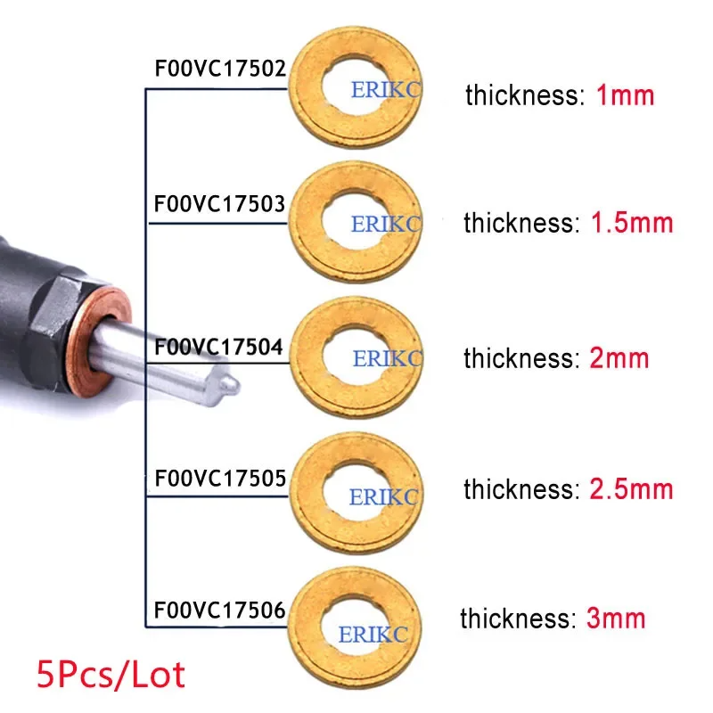 

Медная Форсунка инжектора F00VC17502, 4 шт., Омыватель F00VC17503 F00VC17504 F00VC17505, прокладка дизельного распылителя F00VC17506 для Shim Bosch