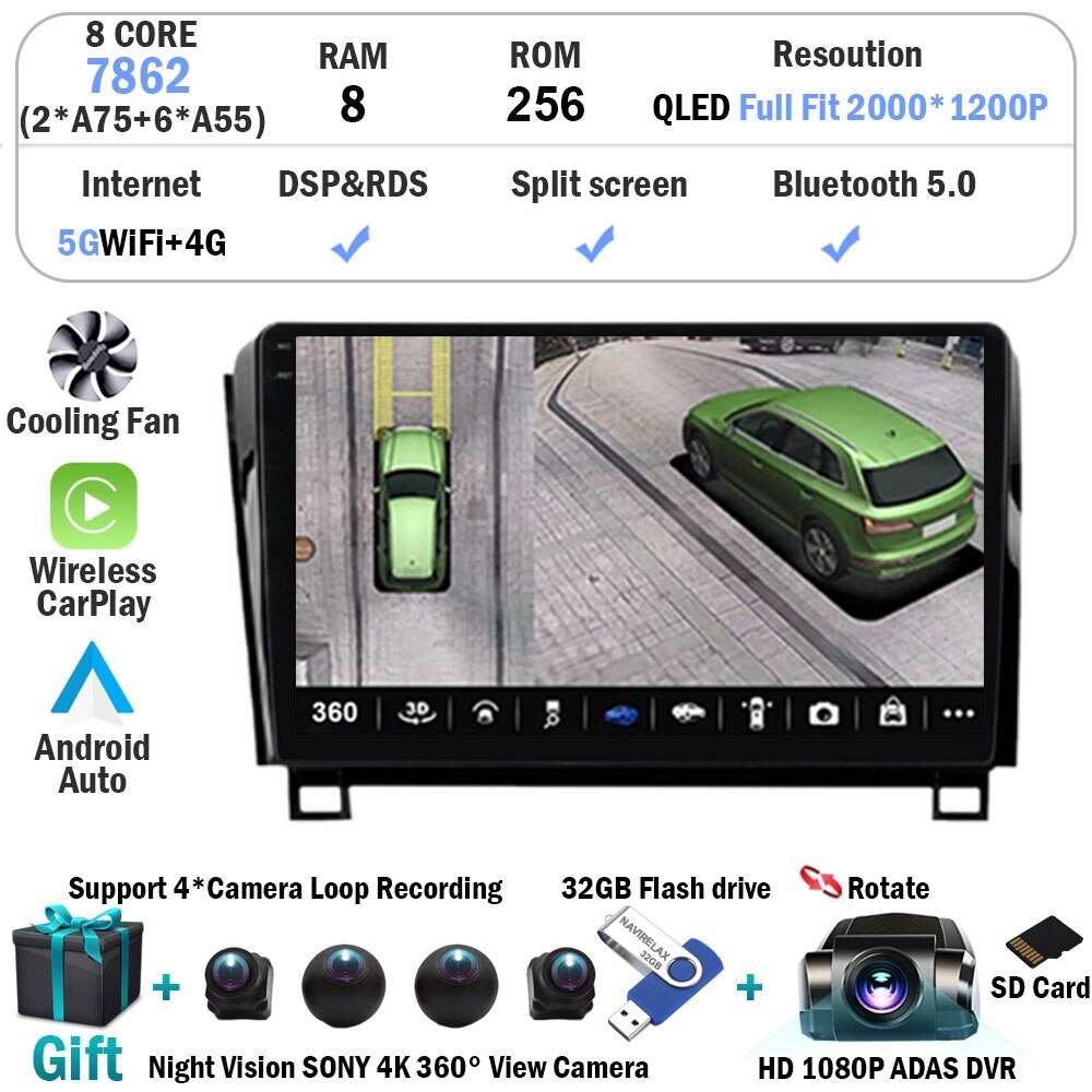 

Android 15 для Toyota Tundra XK50 2007-2013 Sequoia XK60 2008-2017 Автомобильный радиоприемник Мультимедийный видеоплеер Навигация Стерео GPS